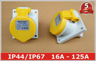 ESR IP44 Yellow Industrial Switched Interlocked Socket 110V 16A 2P E SI16314 